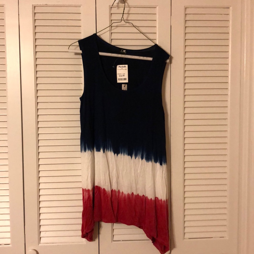 Red, white and blue tunic